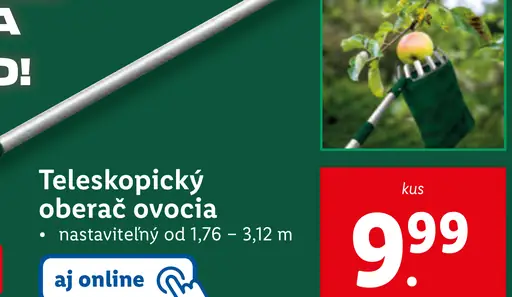 Parkside teleskopický oberač ovocia