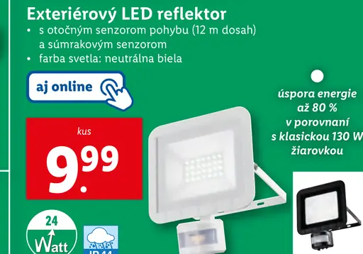 Solárny LED reflektor