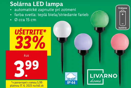Solárna LED lampa