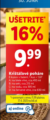 SilverCrest Krištáľové poháre