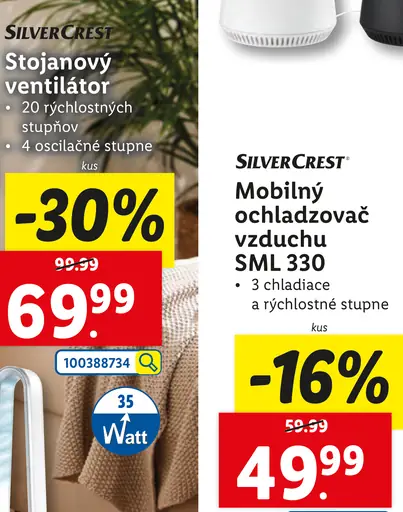SilverCrest Mobilný ochladzovač vzduchu SML 330