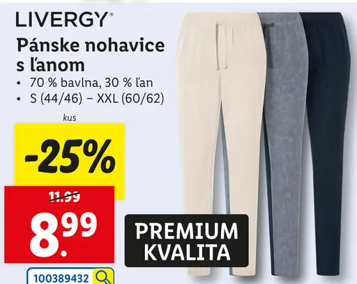 Livergy Pánske nohavice s ľanom