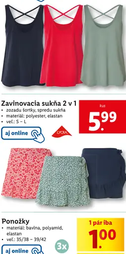 Esmara Zavinovacia sukňa 2 v 1