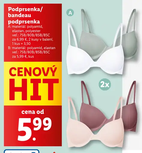 Podprsenka bandeau