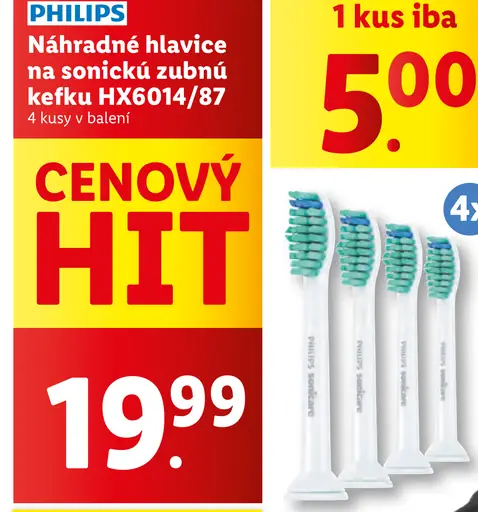 Philips Náhradné hlavice na sonickú zubnú kefku HX6014/87