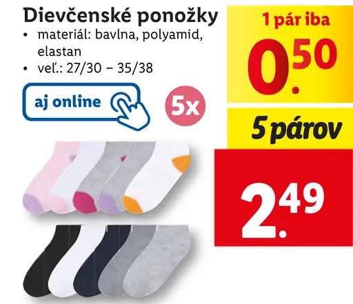 Ponožky dievčenské