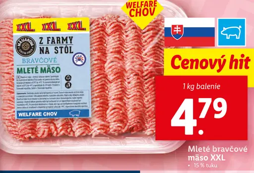 Z farmy na stôl Mleté bravčové mäso XXL