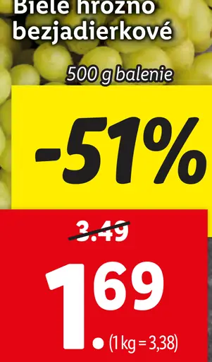 Biele hrozno bezjadierkové