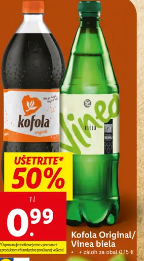 Kofola original a Vinea biela