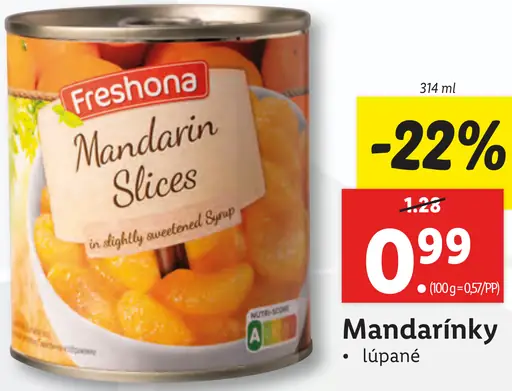 Freshona Mandarínky lúpané