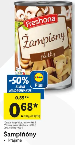Freshona Šampiňóny krájané