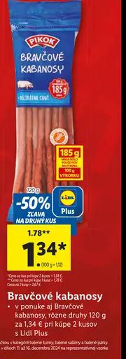 Pikok Bravčové Kabanosy