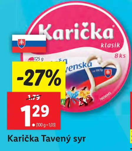Karička črievko Tavený syr