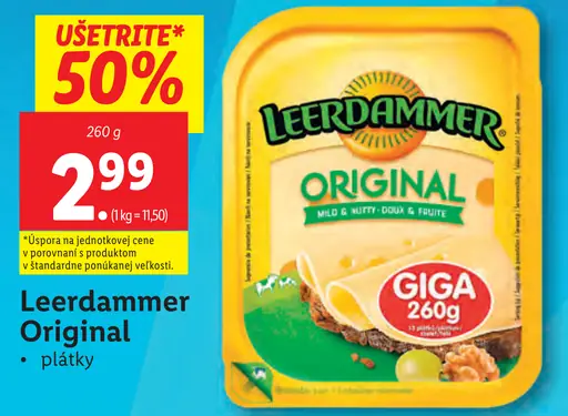 Leerdammer Original plátky