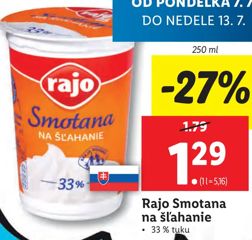 Rajo smotana na šľahanie