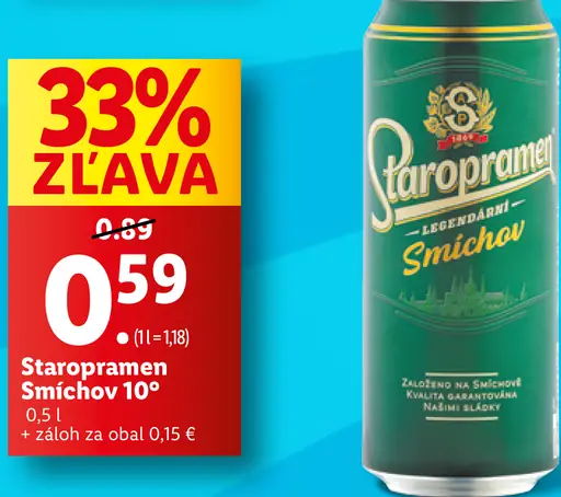 Staropramen plechovka Smíchov 10°