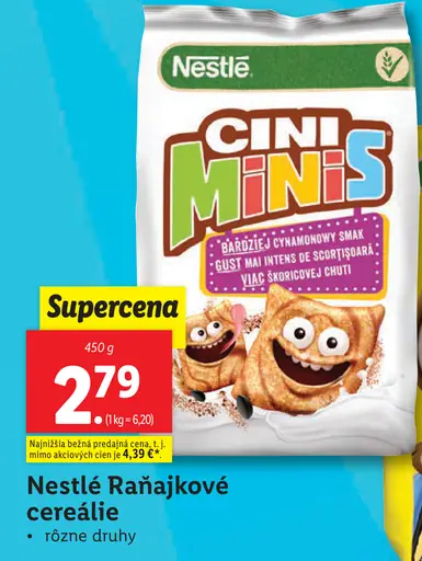 Nestlé Raňajkové cereálie