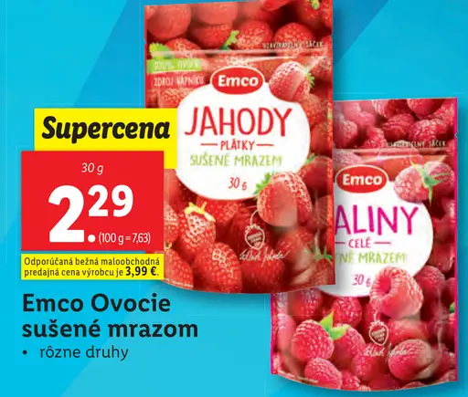 Emco ovocie sušené mrazom