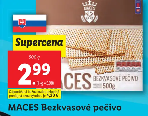 Maces Bezkvasové pečivo