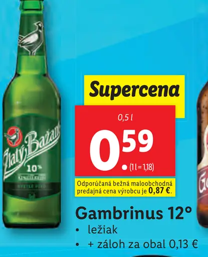 Zlatý Bažant Pivo plechovka