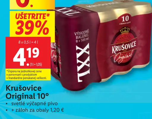 Krušovice original plechovka