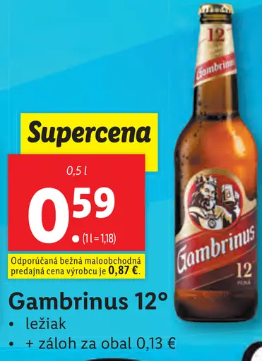 Gambrinus plechovka