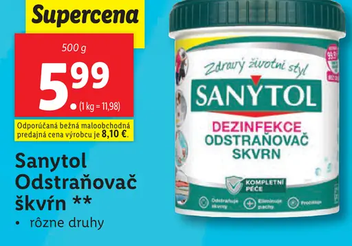 Sanytol odstraňovač škvŕn