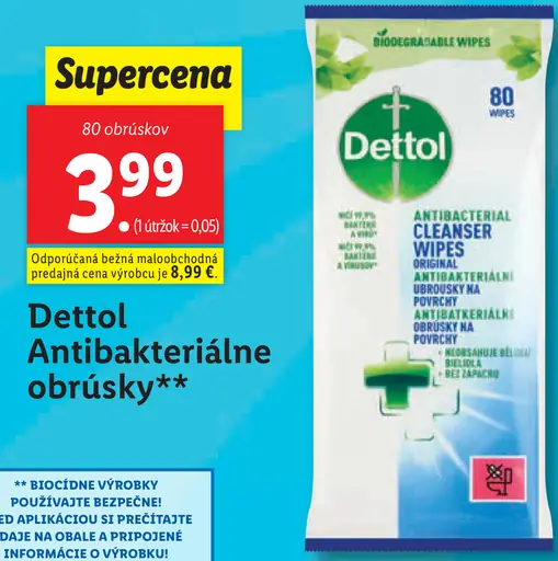 Dettol antibakteriálne obrúsky
