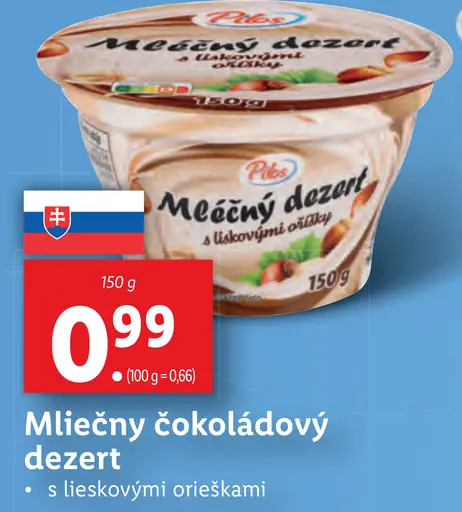 Pilos Mliečny čokoládový dezert