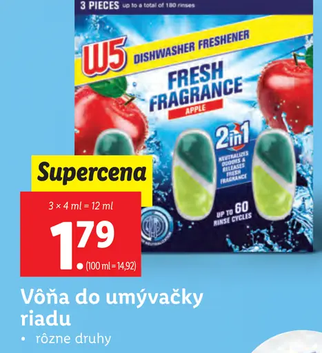 W5 Voňa do umývačky riadu