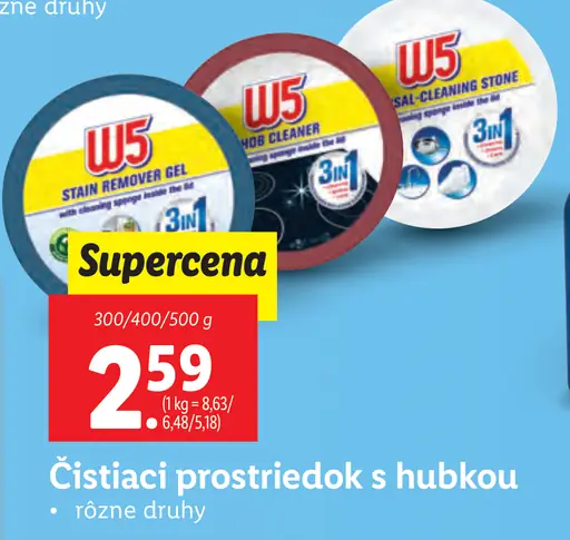 W5 Čistiaci prostriedok s hubkou