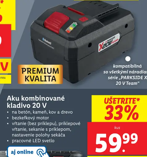 Parkside Aku kombinované kladivo 20 V