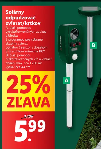 Parkside Solárny odpudzovač zvierat