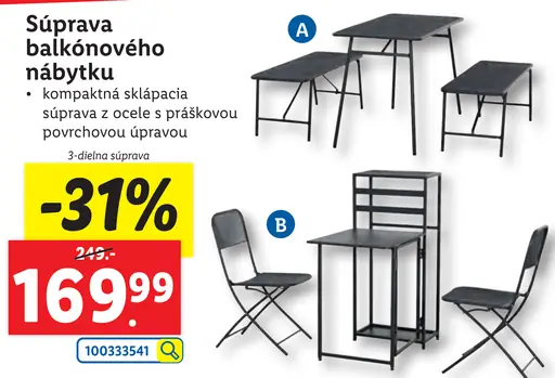 Súprava balkónového nábytku