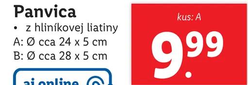Panvica hliníková liatina B