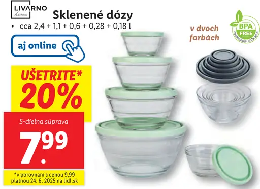 Livarno sklenené dózy