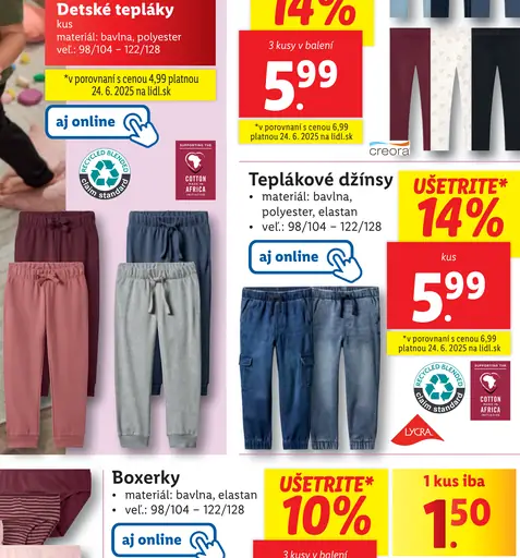 Lupilu Detské tepláky