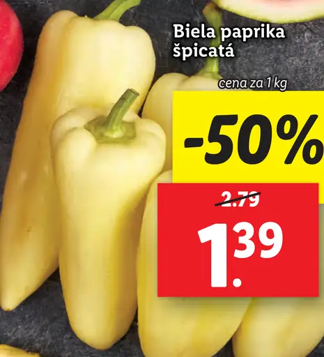 Biela paprika špicatá