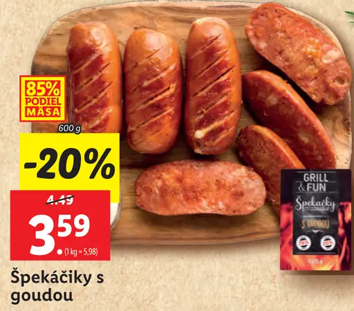 Špekáčiky s goudou