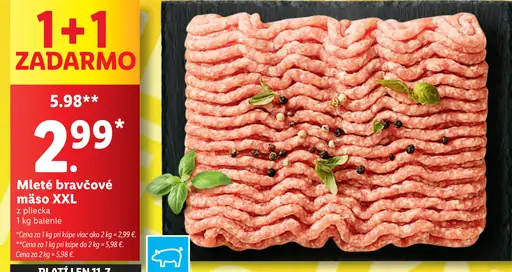 Mleté bravčové mäso XXL