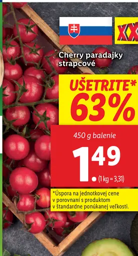 Paradajky cherry strapcové