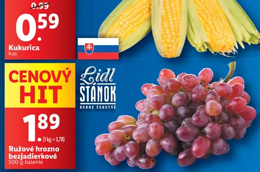 Lidl Ružové hrozno bezjadierkové