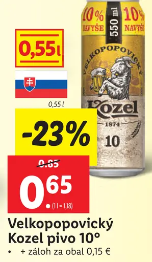 Velkopopovický Kozel plechovka