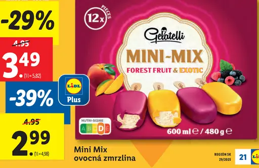 Gelatelli Mini Mix ovocná zmrzlina