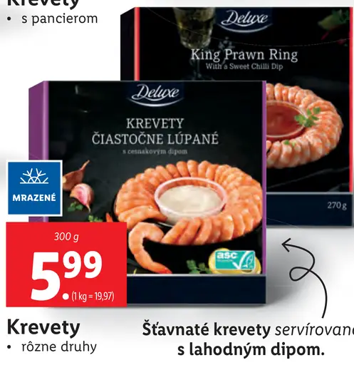 Deluxe Krevety čiastočne lúpané