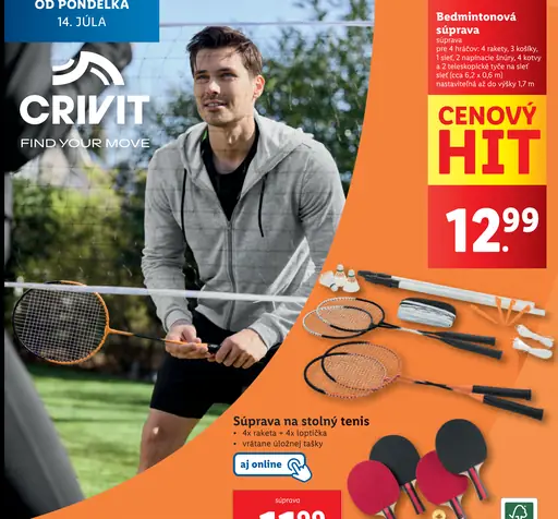 Crivit Bedmintonová súprava