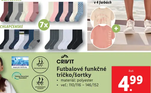 Crivit Futbalové funkčné tričko/šortky
