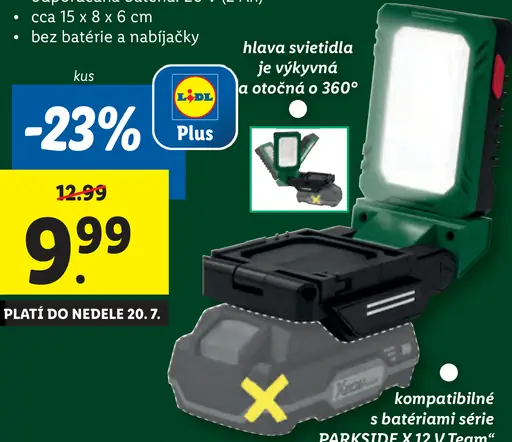 Parkside Aku ručný LED reflektor 20 V