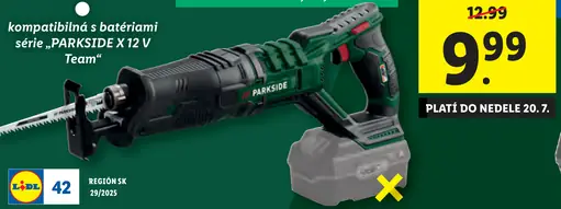 Parkside Aku chvostová píla 20 V