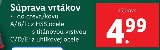 Parkside Súprava vrtákov